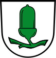 橡树和橡子常见于徽章上。这是一个地区徽章。