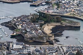 The medieval walled town (overfly).