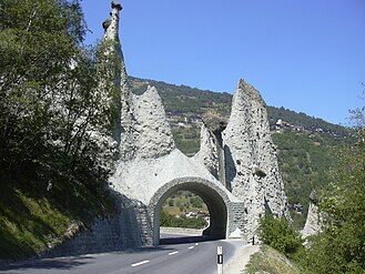 View of Euseigne pyramids