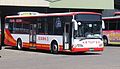 台湾首次引进日野HINO HS8JRVL-UTF低地板公车，图中为桃园客运车辆，由台湾固亚车体产制造。