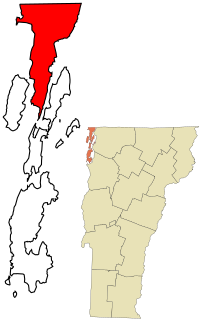 Location in Grand Isle County and the state of Vermont.