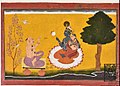 Poet Jayadeva worshipping Radha and Krishna based on Jayadeva's Gita Govinda, c. 1730, Watercolour on paper, National Museum, New Delhi