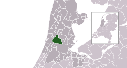 Highlighted position of Zaanstad in a municipal map of North Holland