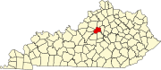 Map of Kentucky highlighting Anderson County