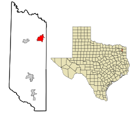 Location in Morris County and the state of Texas