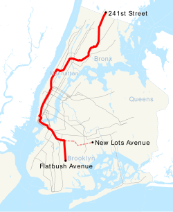 Map of the "2" train