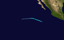 A track map of Tropical Storm Polo