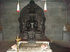 Mulnayak Shri Parshvanath within the main temple at the Mel Sithamur Jain Math.