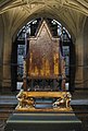 Image 77King Edward's Chair in Westminster Abbey. A 13th-century wooden throne on which the British monarch sits when he or she is crowned at the coronation, swearing to uphold the law and the church. The monarchy is apolitical and impartial, with a largely symbolic role as head of state. (from Culture of the United Kingdom)