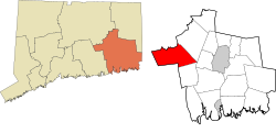Colchester's location within the Southeastern Connecticut Planning Region and the state of Connecticut