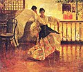 Juan Luna's painting Tampuhan depicts a couple beside a large ventanilla.