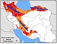 based on "Geography and population of Turkish people in Iran" Alireza Sarrafi, Journal "Dilmaj", No. 2, 2004