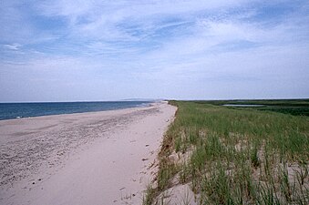Sandy Hook Dune,[15] a hook-shaped sand spit about 6 km, Havre Aubert island