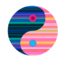 An Yin-yang symbol icon of colorful pinstripe style (The Standpoint)