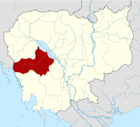 菩萨省在柬埔寨的位置。