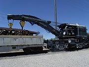 Railroad Steam Wrecking Crane and Tool Car. Also known as Southern Pacific Railroad Nos.: SPMW 7130/SPMW 7131 was built in 1900 by the Bay City Industrial Works. The wrecking crane and tool car are listed in the National Register of Historic Places. Reference #07001301.