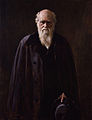 This is not Charles Darwin. This is a digital reproduction of a painting of Charles Darwin. (File:Charles Robert Darwin by John Collier.jpg, an example of a file uploaded to Wikimedia Commons from the NPG)