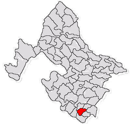 Location in Mehedinți County