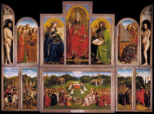 The Ghent Altarpiece: The Adoration of the Mystic Lamb , painted 1432.