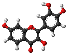 Ball-and-stick model of the fisetin molecule