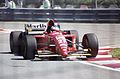 By 1995年, the team had received primary sponsorship from Marlboro. This is Jean Alesi driving the Ferrari 412T2 at that year's Canadian Grand Prix to win his first Grand Prix victory.