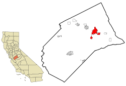 默塞德在默塞德县和加州内位置