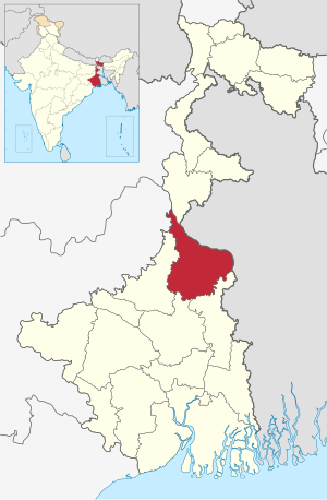 Location of Murshidabad in West Bengal