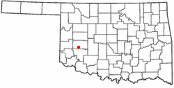 Location of Rocky, Oklahoma