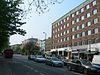 Pentonville Road, London, looking at a block of flats