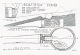 Architectural drawing of a Mycenaean tholos tomb.