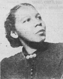 Photo portrait of Portia White looking up and to her left