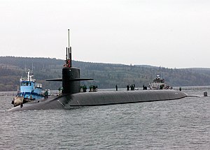 USS Louisiana arrives for the first time at their new homeport at Naval Base Kitsap, Silverdale, Washington, October 12, 2005