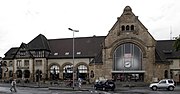 Worms Central Station, the beginning of the Nibelung Railway (street side)