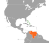 Location map for the Bahamas and Venezuela.