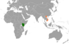 Location map for Kenya and Vietnam.