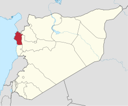 Map of Syria with Latakia highlighted