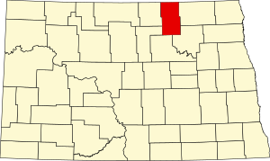 Map of North Dakota highlighting Towner County