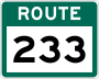 Route 233 marker