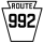 Pennsylvania Route 992 marker
