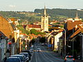 Ronse - Renaix : Le centre, rue de la Croix et l'Eglise Saint Hermes