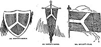 Sketches for the flag from a contest from 1892.[21] This design ultimately became used in the municipal device.[22]