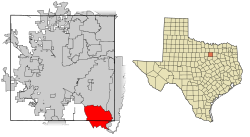 Location of Mansfield in Tarrant County, Texas