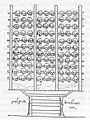 Illustration of a tzompantli from 16th C. Aztec manuscript, Codex Durán.