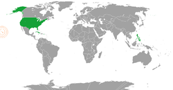 Map indicating locations of United States and Kingdom of Hawaii