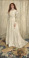 詹姆斯·惠斯勒的《白色交响曲1号：白色女孩（英语：Symphony in White, No. 1: The White Girl）》，213 × 107.9cm，约作于1862年，来自哈里斯·惠特摩尔（Harris Whittemore）的收藏。[55]
