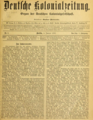 Deutsche Kolonialzeitung (newspaper), 1890, published by the society[1]
