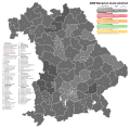 2008 Bavarian state election, Black is CSU, Red is SPD,