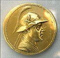 Gold stater of Eucratides, the largest gold coin ever minted in Antiquity.