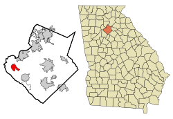 Location in Gwinnett County and the state of Georgia