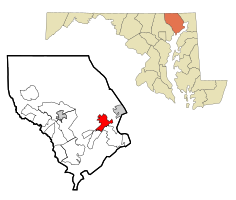 Location in Harford County, Maryland